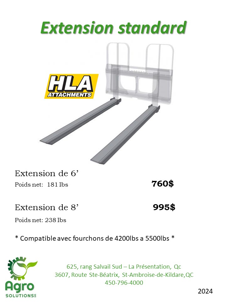 2023 Extension standard HLA de fourche a palette
